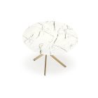 Raymond 2 kerek étkezőasztal – fehér márvány / arany