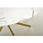 Raymond 2 kerek étkezőasztal – fehér márvány / arany