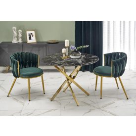 Raymond 2 kerek étkezőasztal – fekete márvány / arany