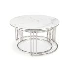 Mercury dohányzóasztal (2 db-os szett) – fehér márvány