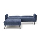 Cornelius kinyitható kanapé lábtartóval – kék