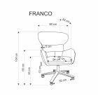 Franco forgófotel – szürke