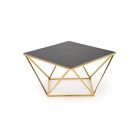 Felicia dohányzóasztal – fekete márvány / arany