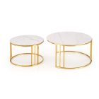 Mercury 3 dohányzóasztal (2 db-os szett) – fehér márvány / arany