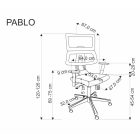 Pablo forgószék – fekete / szürke