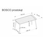 Bosco téglalap kerti asztal – fehér