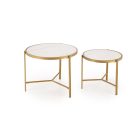 Fatima dohányzóasztal (2 db-os szett) – fehér márvány / arany