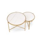 Fatima dohányzóasztal (2 db-os szett) – fehér márvány / arany