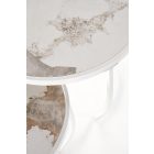 Ines dohányzóasztal (2 db-os szett) – bézs márvány / fehér