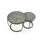 Ines dohányzóasztal (2 db-os szett) – zöld márvány / fehér