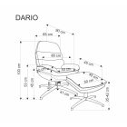 Dario hintázó forgófotel lábtartóval – szürke