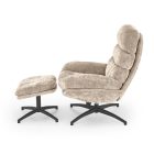 Dario hintázó forgófotel lábtartóval – bézs