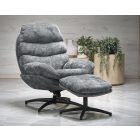 Dario hintázó forgófotel lábtartóval – kék