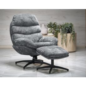 Dario hintázó forgófotel lábtartóval – kék