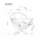 Guido forgófotel – szürke / króm