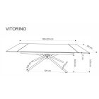 Vitorino bővíthető étkezőasztal – fekete márvány / fekete