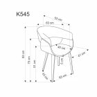 K545 szék – szürke / dió