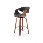 H123 bárszék – fekete / dió