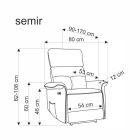 Semir elektromosan dönthető pihenőfotel – fahéj