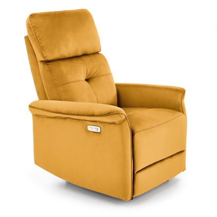 SEMIR elektromos relax fotel, szín: mustársárga
