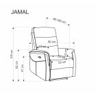 Jamal elektromosan dönthető pihenőfotel – bézs