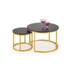 Paola dohányzóasztal (2 db-os szett) – fekete márvány / arany