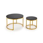 Paola dohányzóasztal (2 db-os szett) – fekete márvány / arany