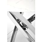 Raymond 2 kerek étkezőasztal – fehér márvány / ezüst