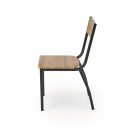 Milton étkezőszett (asztal + 4 szék) – natúr / fekete