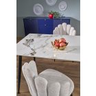 Emilio 120 étkezőasztal – fehér márvány / fekete