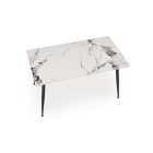 Emilio 140 étkezőasztal – fehér márvány / fekete