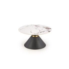 Goretti dohányzóasztal – fehér márvány / fekete