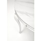 Reginald étkezőasztal – fehér márvány / ezüst