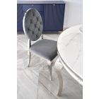 Reginald étkezőasztal – fehér márvány / ezüst