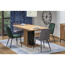   Fabiano bővíthető étkezőasztal – wotan tölgy / fekete