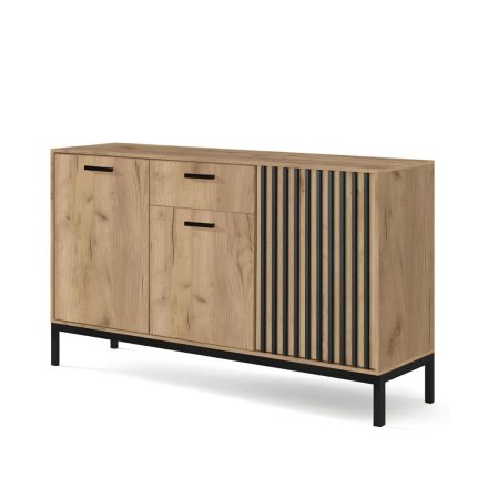 LAMINO KM-1 komód, szín: craft tölgy/fekete