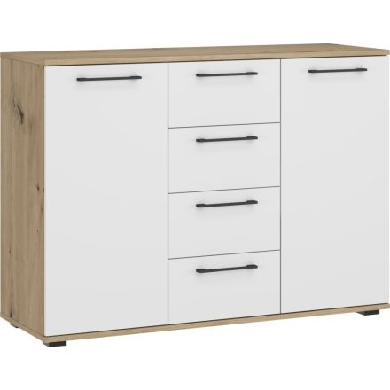 FLEX KM-2 komód, szín: artisan tölgy/fehér