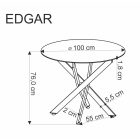 Edgar étkezőasztal – arany tölgy / fekete