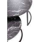 Java dohányzóasztal (2 db-os szett) – fekete márvány / fekete