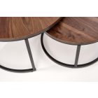 Java dohányzóasztal (2 db-os szett) – dió / fekete