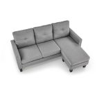 Gerson kanapé puffal – szürke