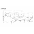 Gerson kanapé puffal – bézs