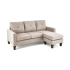 Gerson kanapé puffal – bézs