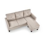 Gerson kanapé puffal – bézs