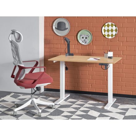 B53 állítható magasságú íróasztal – artisan tölgy / fehér
