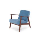Milano 1S pihenőfotel – kék / sötét dió