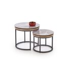 Itaka dohányzóasztal (2 db-os szett) – szürke márvány / grafit