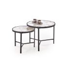 Fatima dohányzóasztal (2 db-os szett) – fehér márvány / fekete