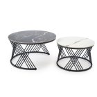 Flamingo dohányzóasztal (2 db-os szett) – fekete márvány / fehér márvány / fekete