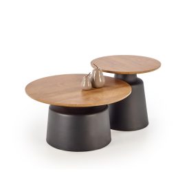 Malomi dohányzóasztal (2 db-os szett) – natúr / fekete